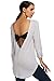 Finejo Women Casual Long Sleeve Backless Bowknot Asymmetrical Hem Blouse Tops