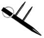 Valor Prong Key Chain, Ninja Black