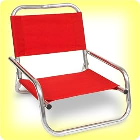 EARTH LOW-BACK BEACH CHAIR w/ Heavy-Wall STRONG 1" Aluminum Tubing -- EXTRA COMFORTABLE Durable Fabric -- RUGGED Materials -- Ships FAST in 1-2 days