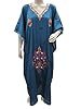 Blue Silk Caftan Embroidered Kashmir Kaftan Dress