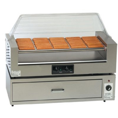 Gold Medal 8025 - Hot Diggity Hot Dog Grill, 10 Roller, 45 Hot Dogs, Stainless, 120 V