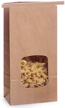200 1 1/2 Lb. Tin Tie Bakery Bag w/ Window - Kraft