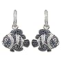 14K White Gold Sapphire & Diamond Earrings