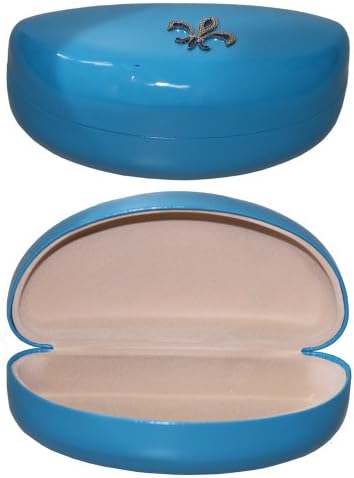 Women's Hard Sunglass Case w/ Fleur de Lis Accent -Blue