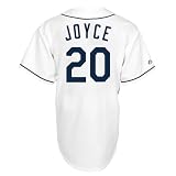 MLB Men's Tampa Bay Rays Matt Joyce White Home Short Sleeve 6 Button Synthetic Replica Baseball Jersey Big & Tall  (White, XXX-Large)