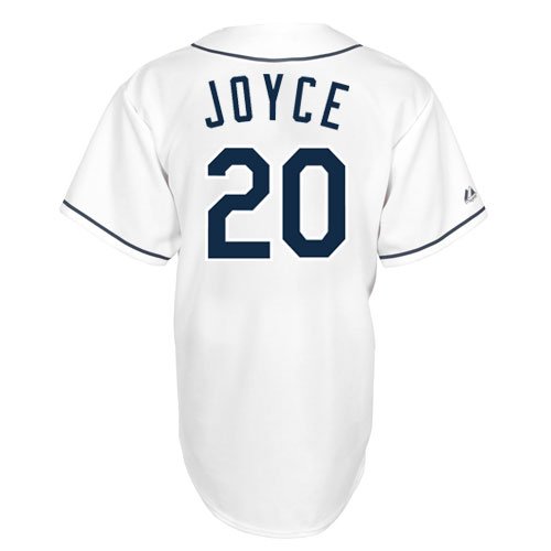 MLB Men's Tampa Bay Rays Matt Joyce White Home Short Sleeve 6 Button Synthetic Replica Baseball Jersey Big & Tall Spring 2012  (White, XXX-Large)
