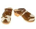 Berlin-Clogs Kuhfell Clog , Farbe: braun-weiss