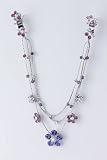 Fashion Hair Accessory ~ Purple Crystals Accented Layered Flower Design Hair Clip