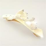 Lierre Pearl White - Cubitas Boulanger Collection (Hand-set Swarovski crystals, Barrette)
