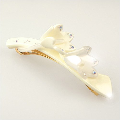 Click here to buy Lierre Pearl White - Cubitas Boulanger Collection (Hand-set Swarovski crystals, Barrette).