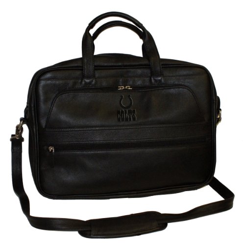 NFL Indianapolis Colts Debossed Black Leather Laptop Bag