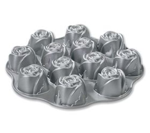 Nordic Ware Cast-Aluminum Nonstick Muffin Pan, Sweetheart Rose