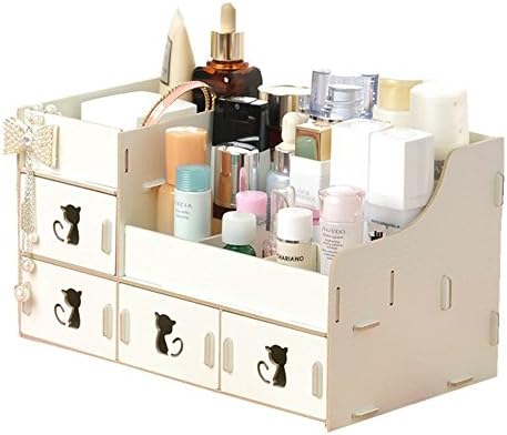 DIY Drawer Type Office Desk Organizers Jewellry Storage Box (CREAM)
