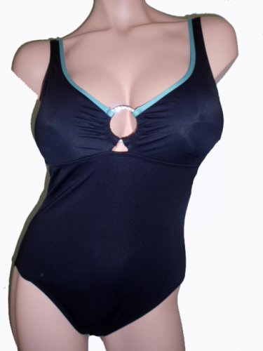 Anne Cole Suddenly Slim Crystal Blue One Piece Swimsuit