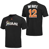 Omar Infante Miami Marlins Youth Black Player Shirt by Majestic