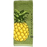 Calphalon Textiles Fiber Reactive Pineapple Print on Kitchen Towel, Wasabi