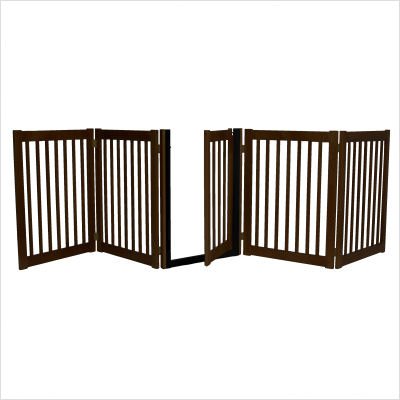 32 Walk Through 5 Free Standing Pet Gate in Mahogany