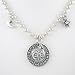 Astrological Zodiac Wheel Pendant with Stars and Moons on Sterling Silver Bead Necklace, #7917