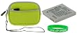2n1 - Neoprene (Neon Green) Sleeve Case and NP-20 Battery for Casio EXILIM EX-Z77 Digital Camera