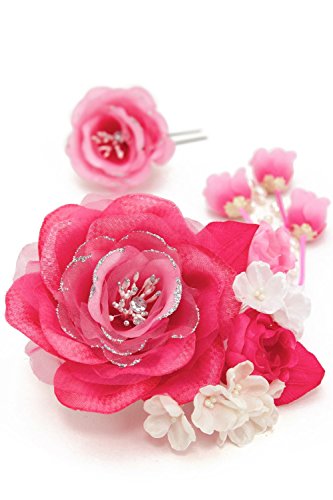 髪飾り2点セット 花 [成人式/振袖/卒業式/袴/和装]
