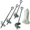 ShelterLogic 15" Auger Anchor 40' Rope, 4 Pieces