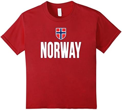 Kids NORWAY T-shirt 2016 Norwegian Tee Flag Men Women Kids 10 Cranberry