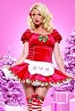 Candy Cane Cutie With Velvet Dress With Attached Apron