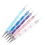 5x 2 Way Nail Art Tool Marbleizing Painting Dotting Pen