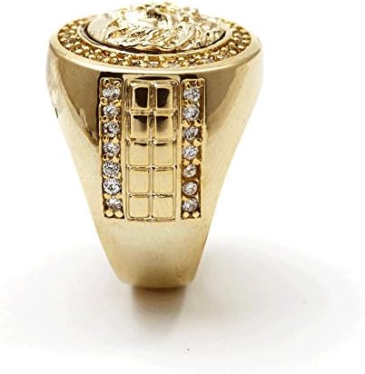 CSG Medusa Ring Golden Jewelry Iced Out Pinky Ring Hiphop Signet Micro Pave 8-12