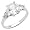 14K White Gold Emerald 2.25 CTW Equivalent Three Stone CZ Cubic Zirconia Ladies Wedding Engagement Ring Band - Size 4