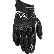 Alpinestars Octane S-Moto Men's Leather Street Racing Motorcycle Gloves w/ Free B&F Heart Sticker Bundle - Black