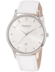Johan Eric Womens JE2001-04-001 Hobro Silver Dial White Leather Watch