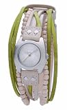Kahuna KLS-0085L Ladies cream beaded multi thong watch