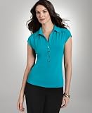 Alfani Shirt, Polo Cap Sleeve