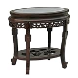 EXP Antique Style Coffee/Sofa Table Marble Top Intricate Hand-carved Trim