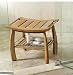 Teak Wood (Grade-A) Teak Shower / Bath Room / Pool Bench with Shelf Teak Wood (Grade-A) Teak Shower / Bath Room / Pool Bench with Shelf