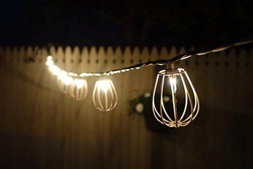 In The Garden - Set of 10 Bulbs (Rusty Cage), Elegant and Creative Decorative String Lights with End-to-End Connectors For Easy Expansion (Use For Indoor and Outdoor).