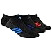 adidas Women's Superlite Stripe No Show Socks (3-Pair), Black/Graphite/Solar Blue/Purple/Solar Red, Medium