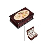Image of The San Francisco Music Box Company,Burlwood Box with Floral Design,