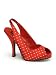 Red Polka Dot Peep Toe Slingback Sandal - 8