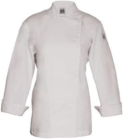 Chef Revival Ladies Knife &amp; Steel Jacket, Traditional Poly-Cotton, Chef Logo Button