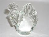 Crystal clear cockerel paperweight