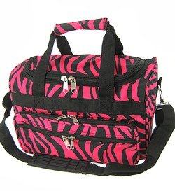 Small 13" Little Girls Hot Pink Black Zebra Print Duffle Dance Cheer Bag