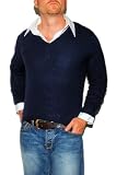 Polo Ralph Lauren Mens Cashmere V-Neck Sweater Navy Blue