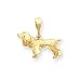14K Yellow Gold 3D Brittany Spaniel Dog Charm