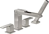 Delta Faucet T4768-SS Ara, Roman Tub Trim with Channel Spout and Hand Shower, Stainless [並行輸入品]