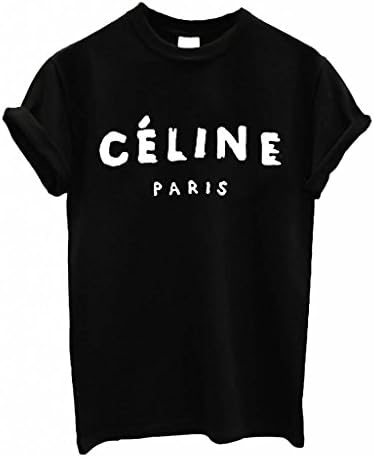 Celine Paris Tumblr Cool Unisex Men Women Black Top T-Shirt-Medium