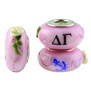 Delta Gamma Sorority Hand Painted Fenton Glass Bead