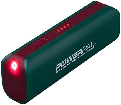 LIMITED HOLIDAY EDITION PowerPalTM Premium Compact Mini Portable Charger - External Battery 2600mAh Power Bank - **FREE** Carrying Case and Charge Cable Included - for Apple iPhone 6, 6 Plus, 5S, 5C, 5, 4S, iPad, Air, Mini, Samsung Galaxy S4, S3, Note, Nexus, LG, HTC, HTC One, Moto, Droid, Nokia Lumia 520, 1020 and most other Smartphones. Portable Battery Charger with **LED Flashlight AND LED Charge Meter**, Portable Phone Charger, USB Battery, Rechargeable Battery Backup, External Charger, USB Battery Charger - **LIFETIME REPLACMENT WARRANTY** - **GENUINE SAMSUNG BATTERY INSIDE** - Get the Coolest Brand for Him and Her! (Green - Red (Holiday Edition))