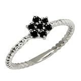Round Black Diamond 10k White Gold Ring